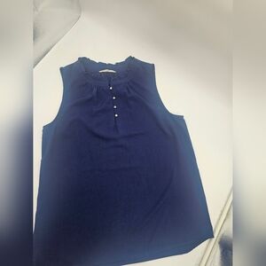 41 Hawthorn Metal Studded Women's Blouse Sleeveless‎ Blue Size L